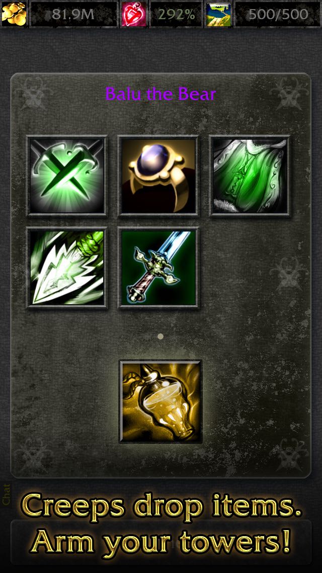 Creeps drop items. Arm your towers!