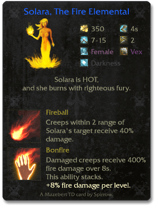 Solara, The Fire Elemental