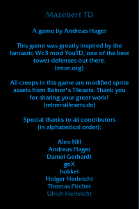 The credits of the game.